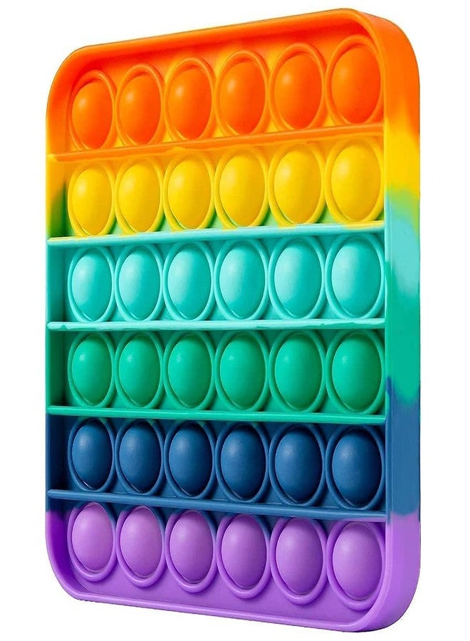 DealFry Push Pop Bubble Sensory Fidget Toy Set ,Pop It Autism Special Needs Silicone Stress Relief Toy Popper Educational Toys for Family and Friends Rainbow Motor Kids (Square) - Image 3